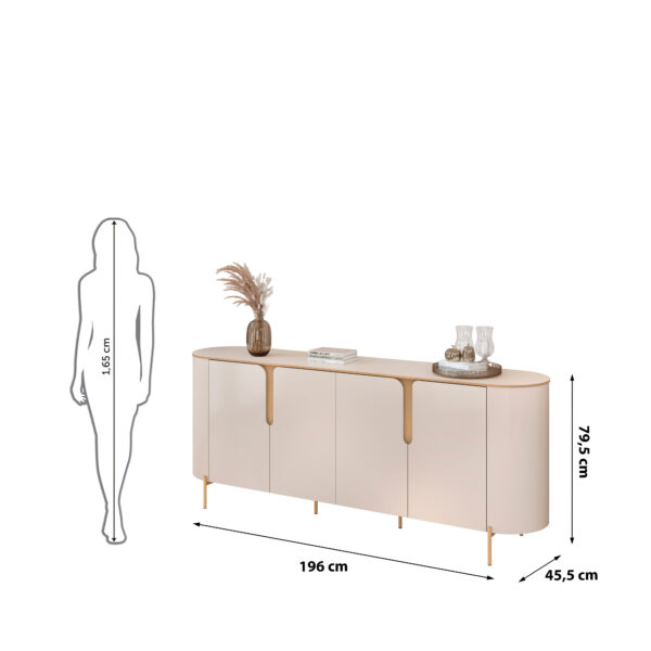 BUFFET CLEO 196cm OFF WHITE 100% MDF - Image 8