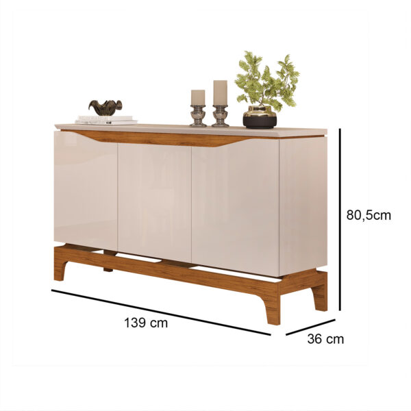 BUFFET NICE 136cm FREIJO/OFF WHITE 100% MDF - Image 7