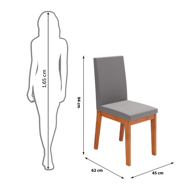 CONJUNTO DE CADEIRA SUZY (2 UNIDADES) CEDRO/VELUDO LUNAR - Image 2