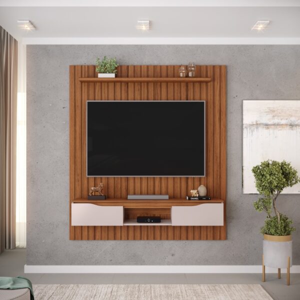 PAINEL ISAC 160 156,9cm OFF WHITE/FREIJÓ 100% MDF