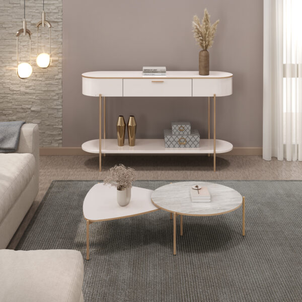 CONJUNTO MESA DE CENTRO ISA E BELA cm BALI/QUARTZO 100% MDF