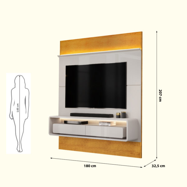 PAINEL TAYLOR 179,5cm OFF WHITE/FREIJO 100% MDF - Image 9