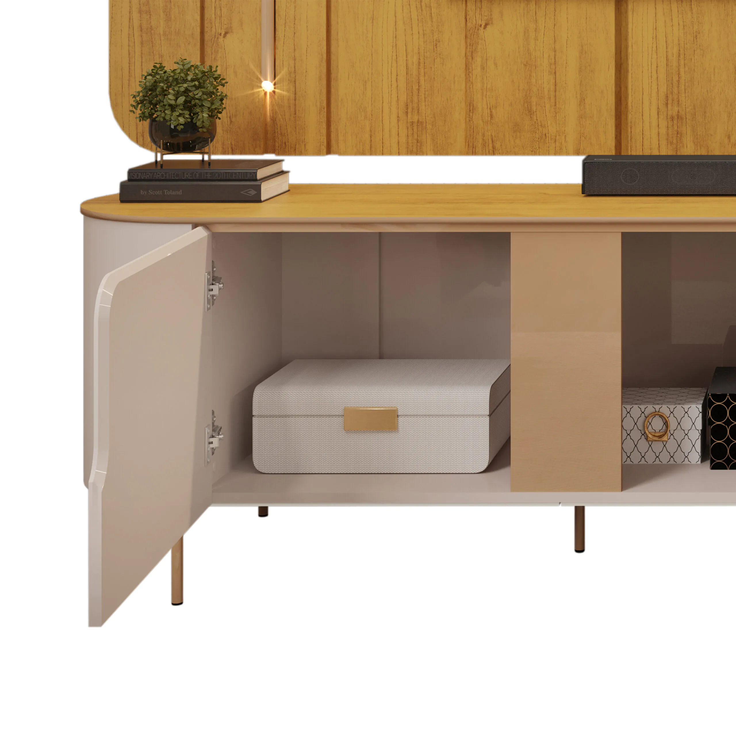 BANCADA E PAINEL CELINE 241cm BALI/CEDRO 100% MDF