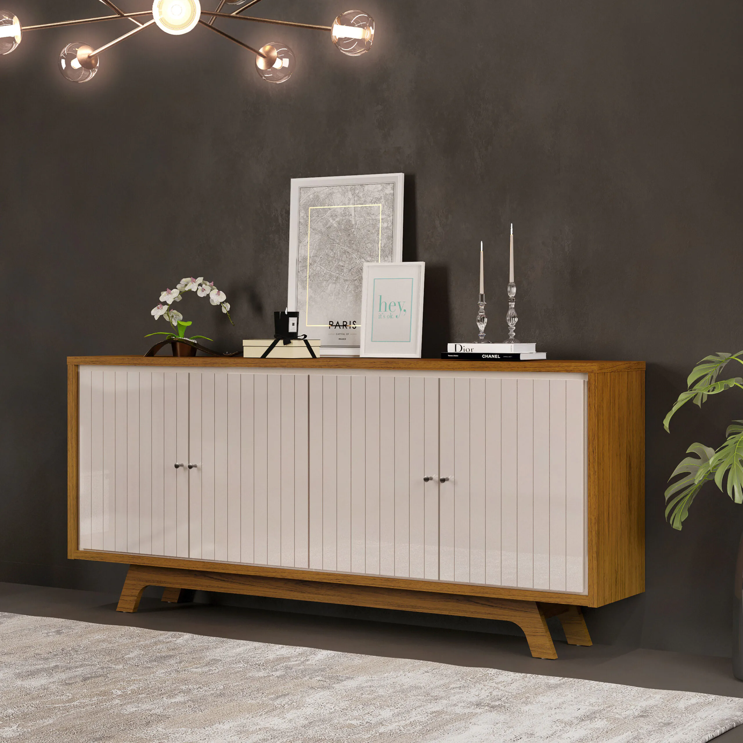 BUFET BRISE 180cm FREIJO/OFF WHITE 100% MDF