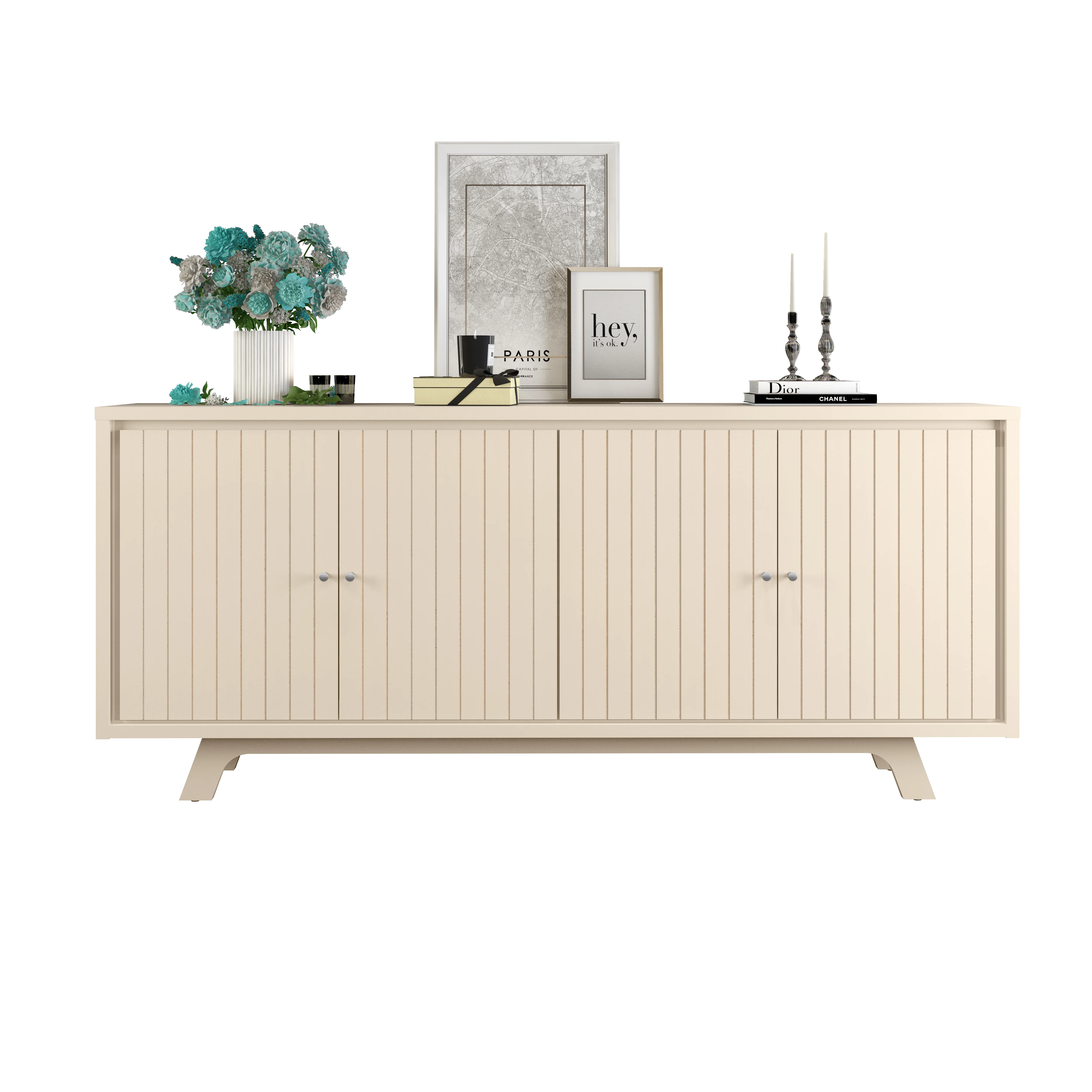 BUFET BRISE 180cm OFF WHITE/OFF WHITE 100% MDF - Image 2