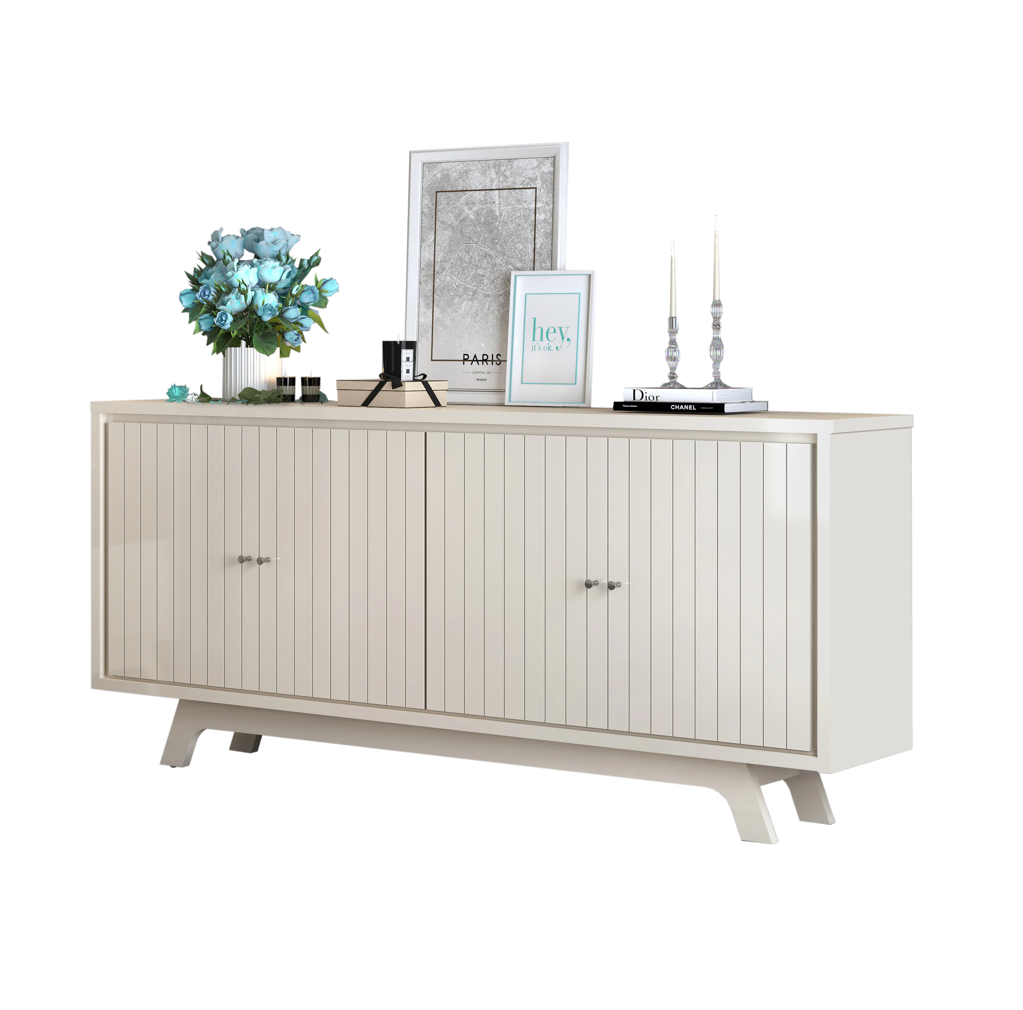 BUFET BRISE 180cm OFF WHITE/OFF WHITE 100% MDF - Image 5