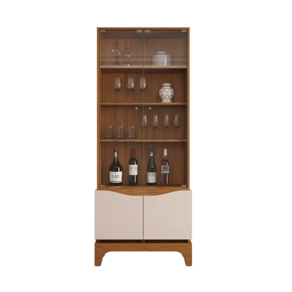 CRISTALEIRA NICE 181,5cm FREIJO/OFF WHITE 100% MDF - Image 4
