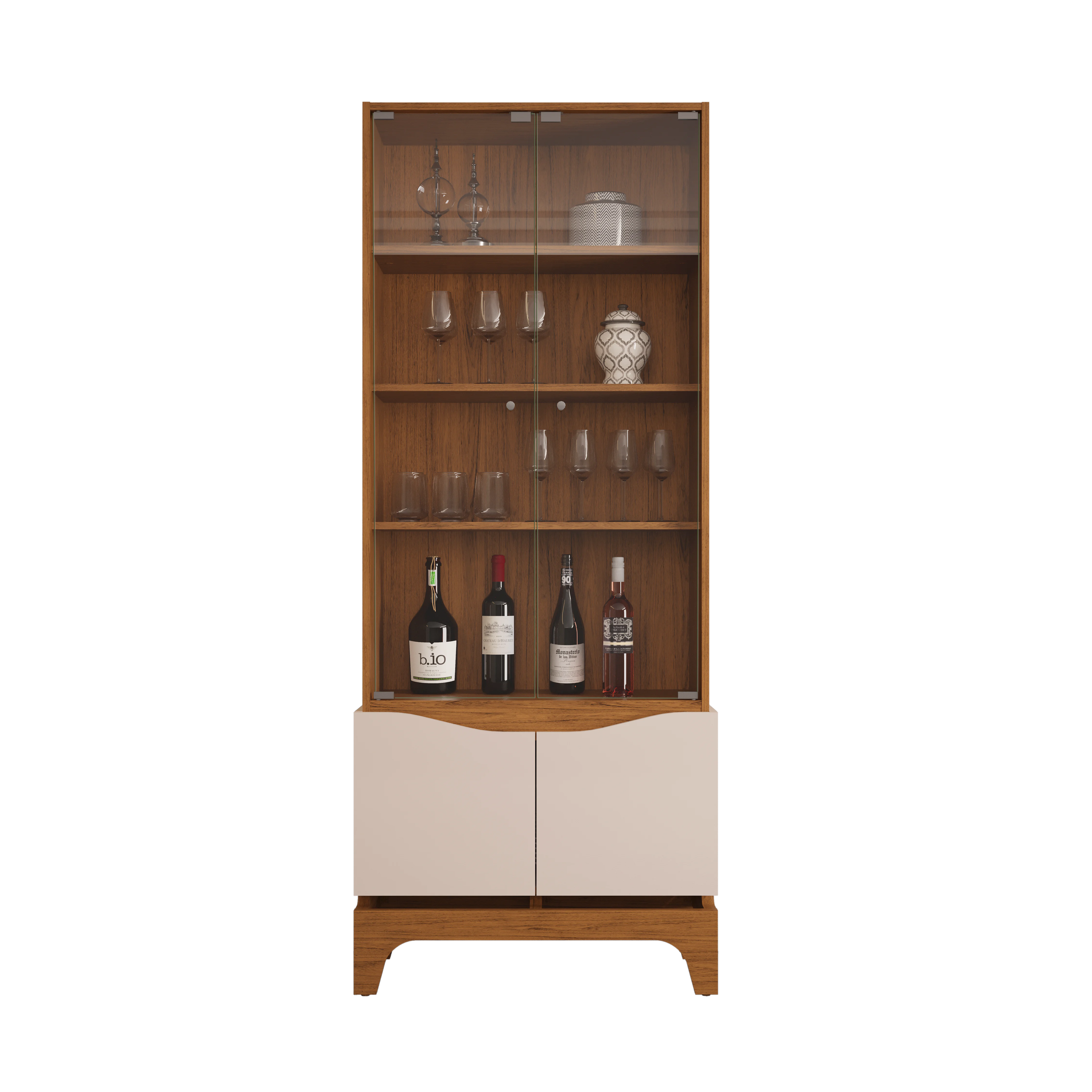 CRISTALEIRA NICE 181,5cm FREIJO/OFF WHITE 100% MDF - Image 4