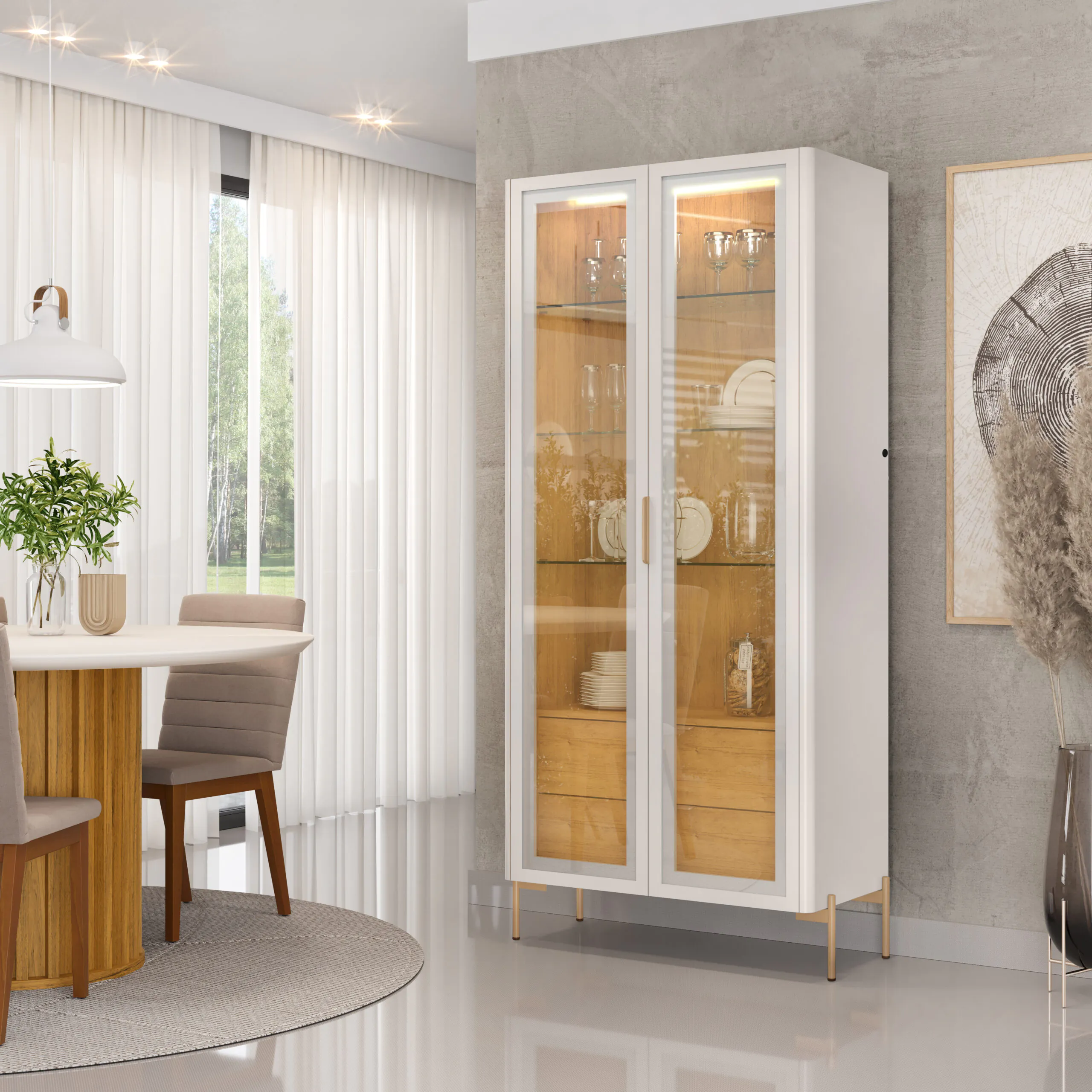 CRISTALEIRA OLIVIA 80cm CEDRO / BALI 100% MDF