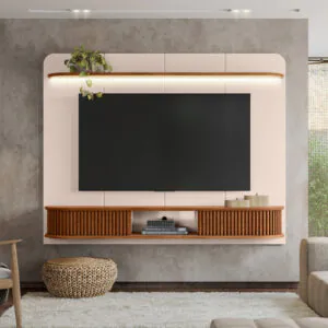 PAINEL CAPRI 215cm OFF WHITE/FREIJO 100% MDF
