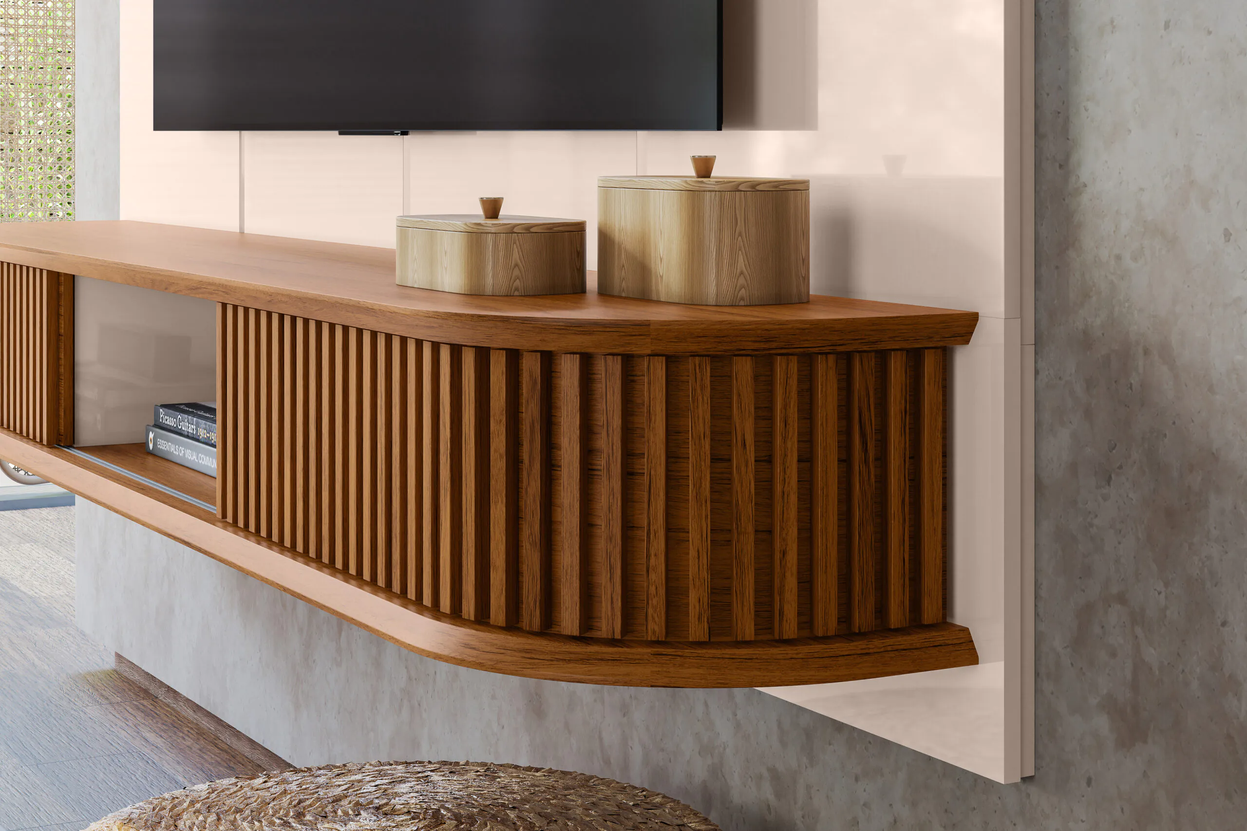 PAINEL CAPRI 215cm OFF WHITE/FREIJO 100% MDF - Image 6