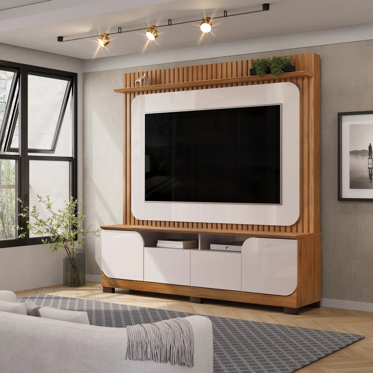 HOME VOGUE - COM PES 182cm FREIJO/OFF WHITE 100% MDF - Image 2