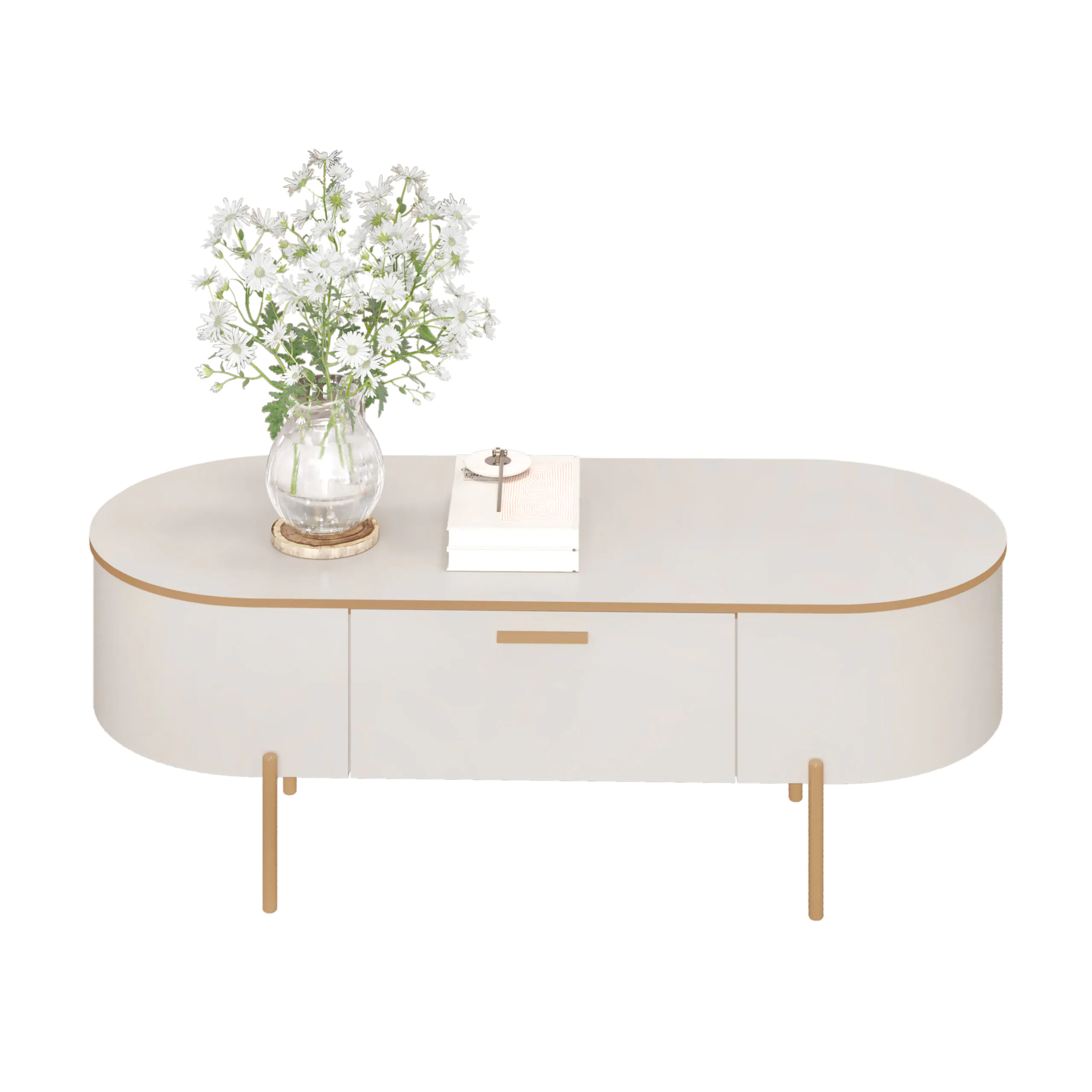 MESA DE CENTRO CELENA 107,5cm OFF WHITE/OFF WHITE 100% MDF - Image 4