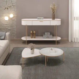 CONJUNTO MESA DE CENTRO ISA E BELA cm BALI/QUARTZO 100% MDF