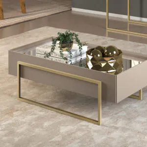 MESA DE CENTRO PILAR 91,5cm GRIZ 100% MDF