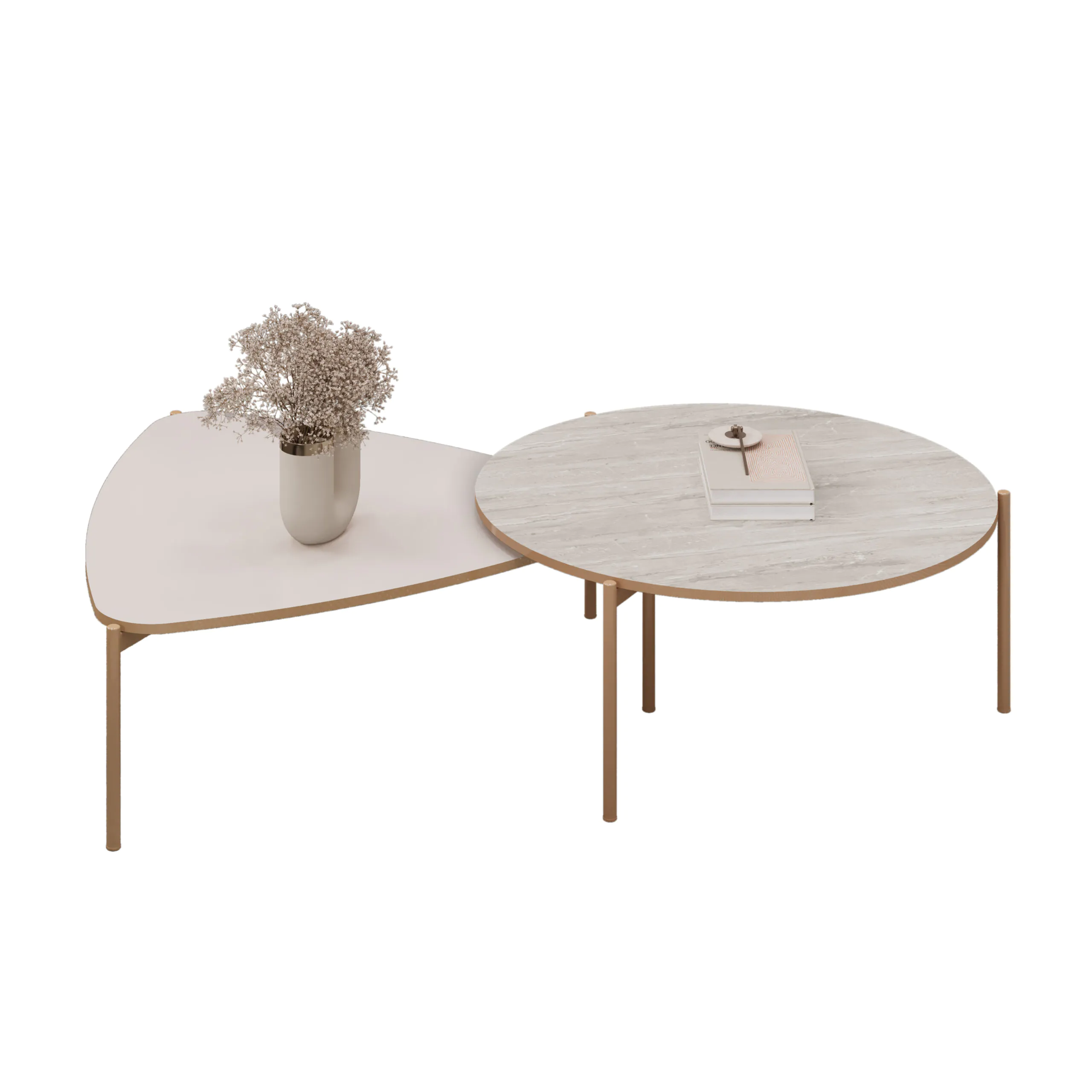 CONJUNTO MESA DE CENTRO ISA E BELA cm BALI/QUARTZO 100% MDF - Image 4