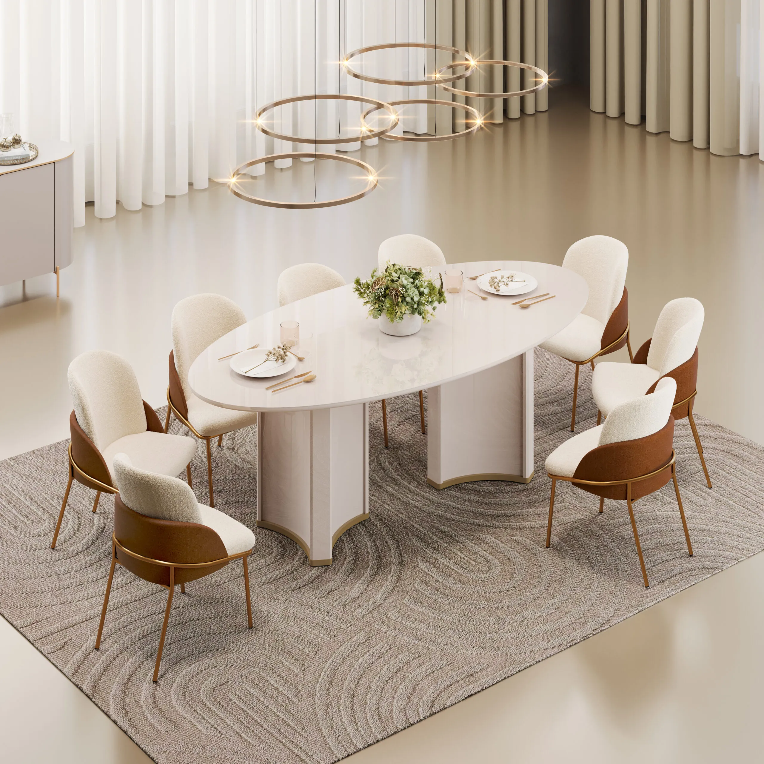 MESA LIZ - TAMPO CHANF. ORGANICO MAD/VD 2180X1080X30 MM OFF WHITE/OFF WHITE