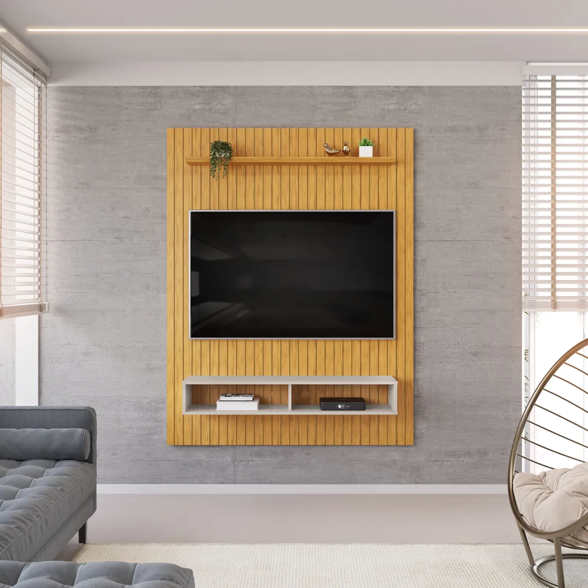 PAINEL ASTON 134,5cm BALI/CEDRO 100% MDF