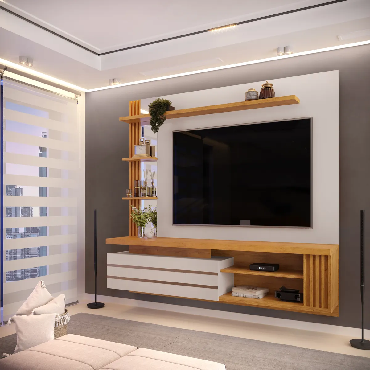 PAINEL SUSPENSO MARIN 160cm BALI/CEDRO 100% MDF