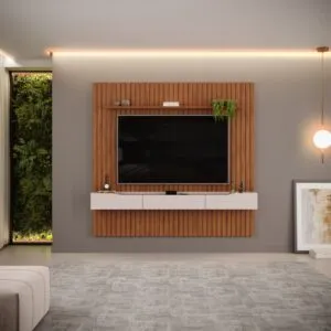 PAINEL RIPADO PRATIC 223cm FREIJO/OFF WHITE 100% MDF