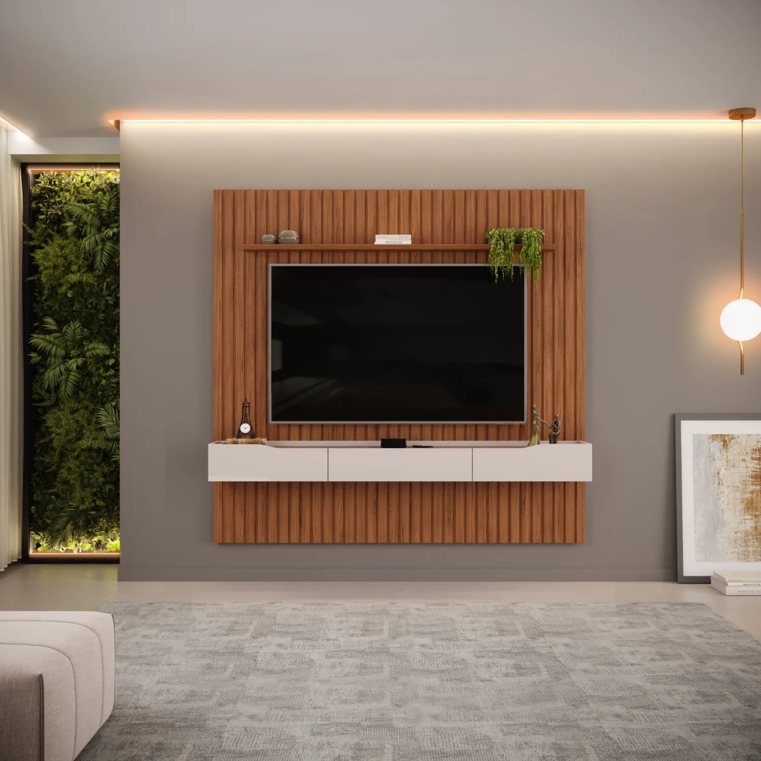 PAINEL RIPADO PRATIC 223cm FREIJO/OFF WHITE 100% MDF