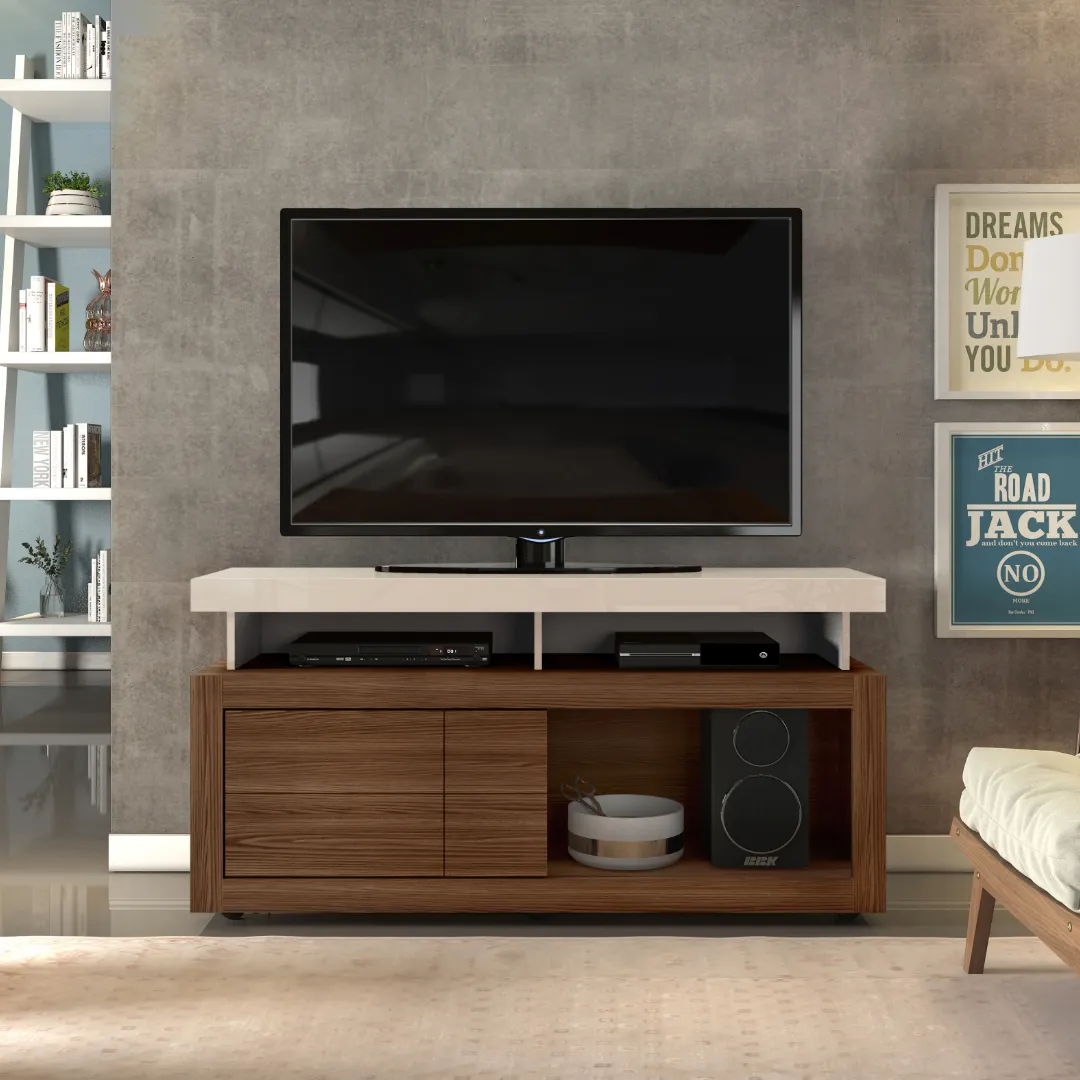 RACK VERANO 136,2cm MARROQUIM/OFF WHITE 100% MDF