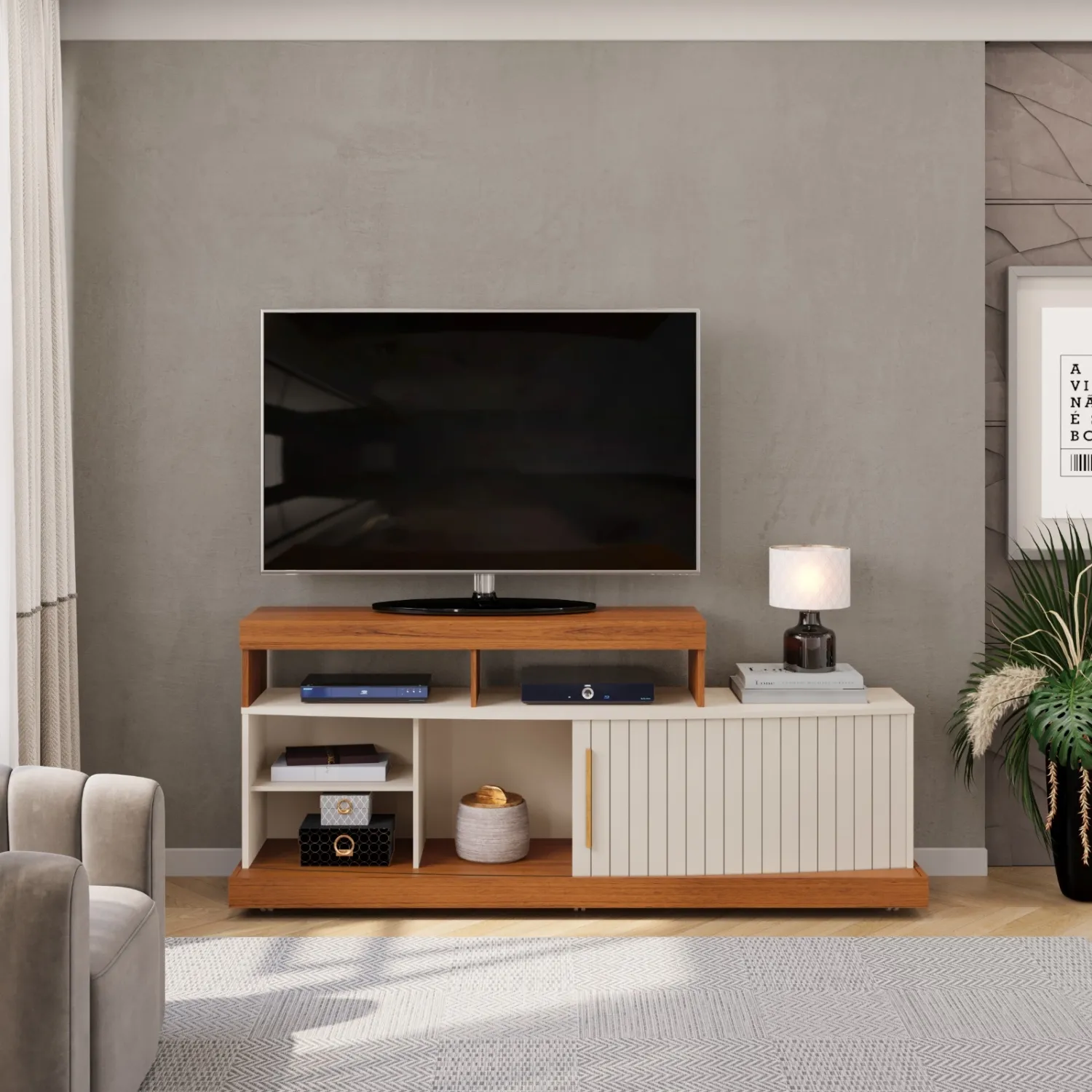 RACK SCALA 160cm FREIJO/OFF WHITE 100% MDF