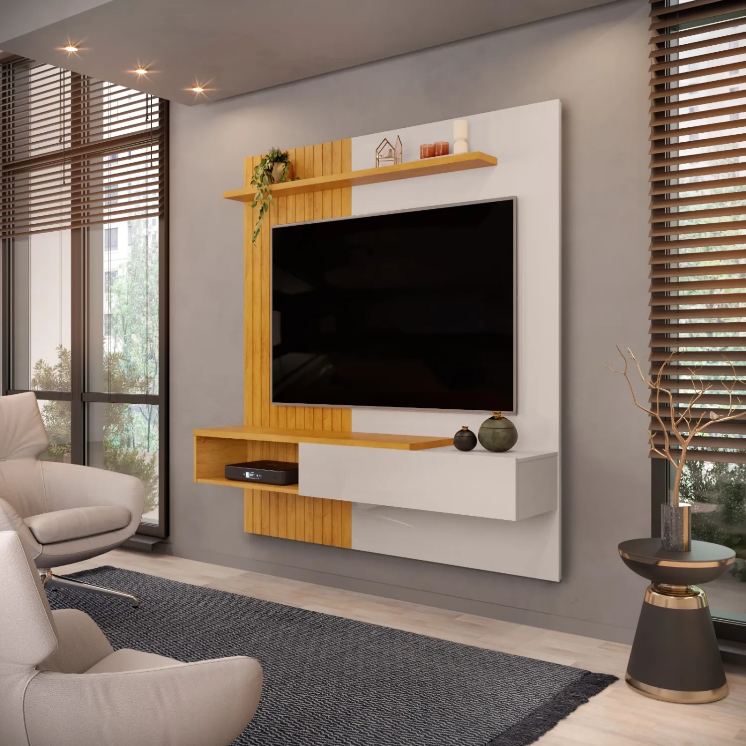 PAINEL SUSPENSO TITO 150cm CEDRO/BALI 100% MDF - Image 2