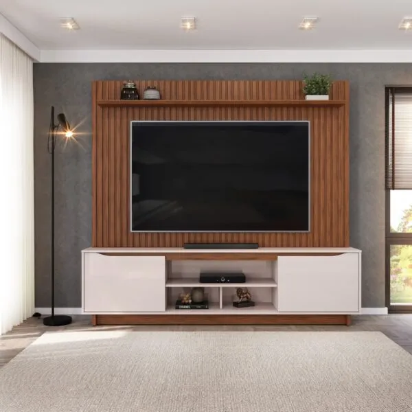 HOME ENZO 200cm FREIJO/OFF WHITE 100% MDF