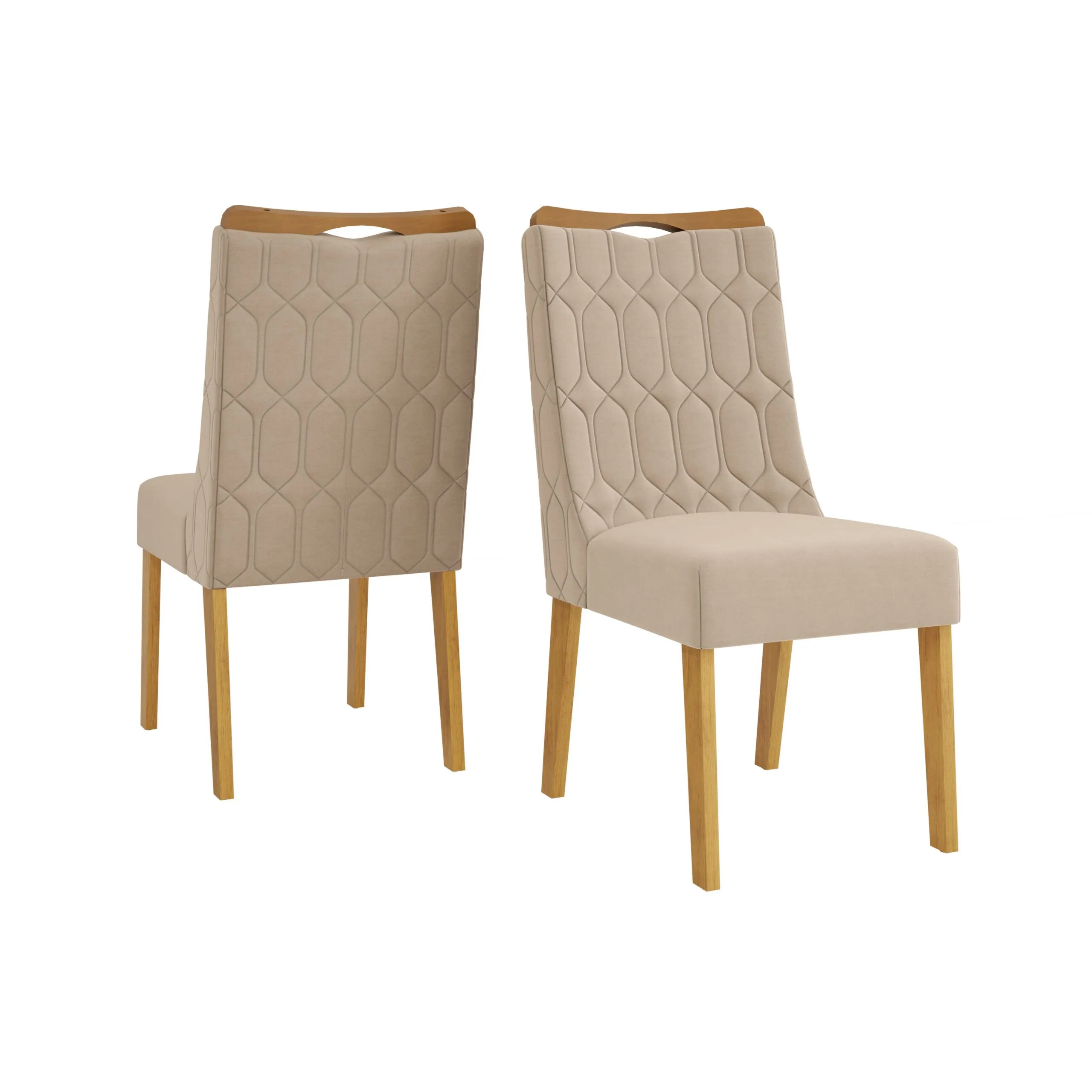 CONJUNTO DE CADEIRA BIA (2 UNIDADES) CEDRO/VELUDO KRAFT