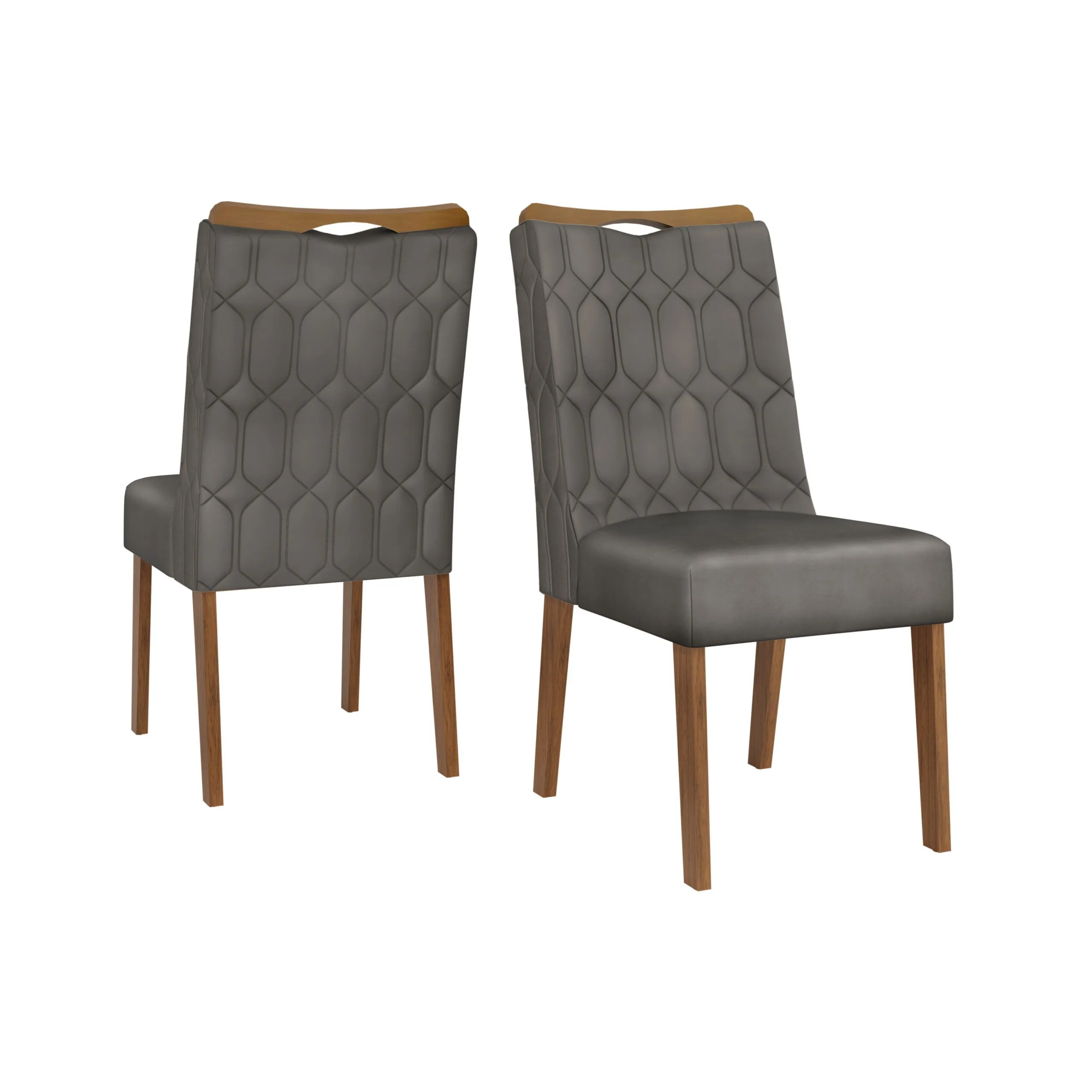 CONJUNTO DE CADEIRA BIA (2 UNIDADES) FREIJO/VELUDO LUNAR