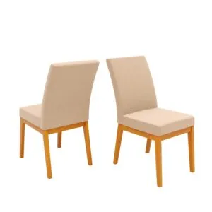 CONJUNTO DE CADEIRA ISADORA - (6 UNIDADES) MADEIRA IPÊ/VELUDO CREME