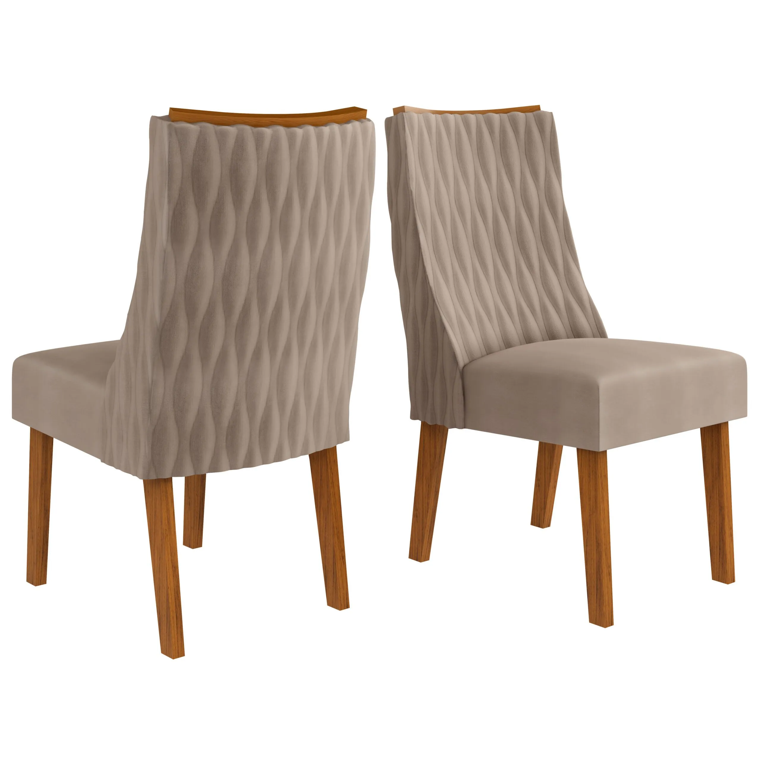 CONJUNTO DE CADEIRA JADE (2 UNIDADES) CEDRO/VELUDO KRAFT