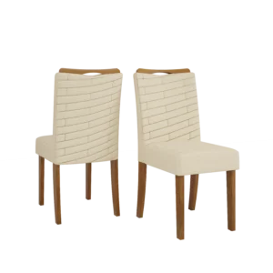 CONJUNTO DE CADEIRA JULIA (2 UNIDADES) CEDRO/LINHO NEVE