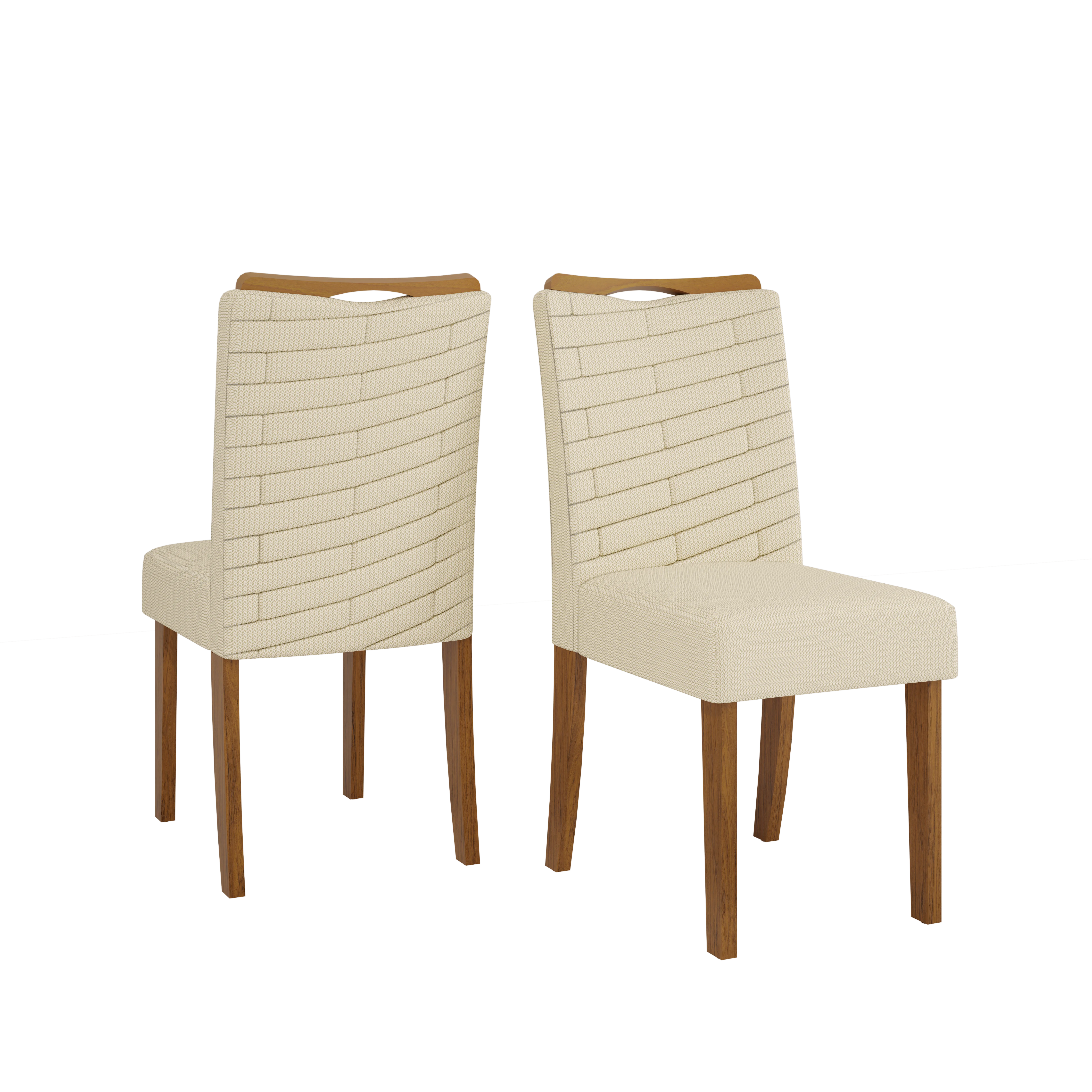 CONJUNTO DE CADEIRA JULIA (2 UNIDADES) CEDRO/LINHO NEVE