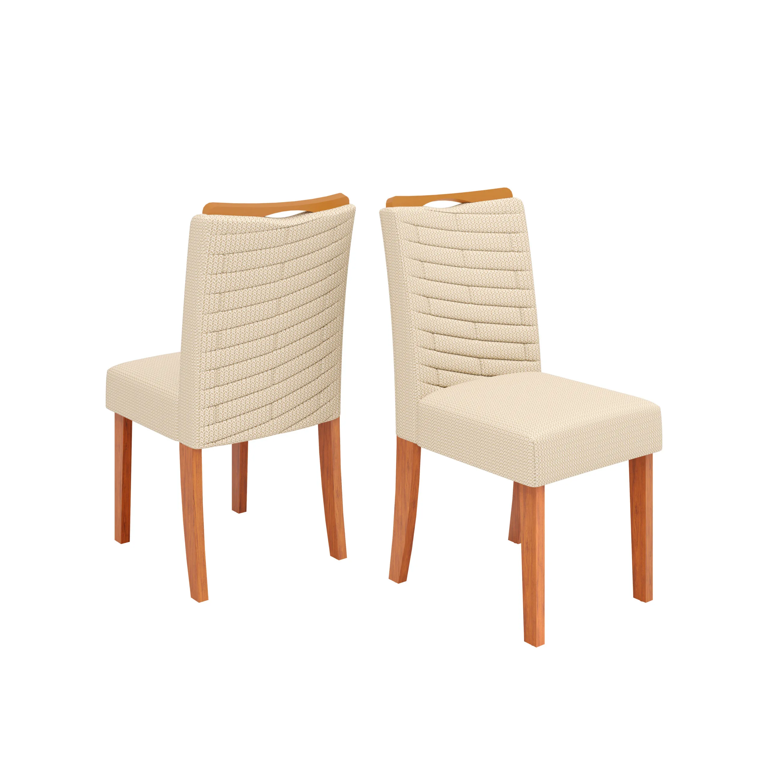 CONJUNTO DE CADEIRA JULIA (2 UNIDADES) FREIJO/LINHO NEVE