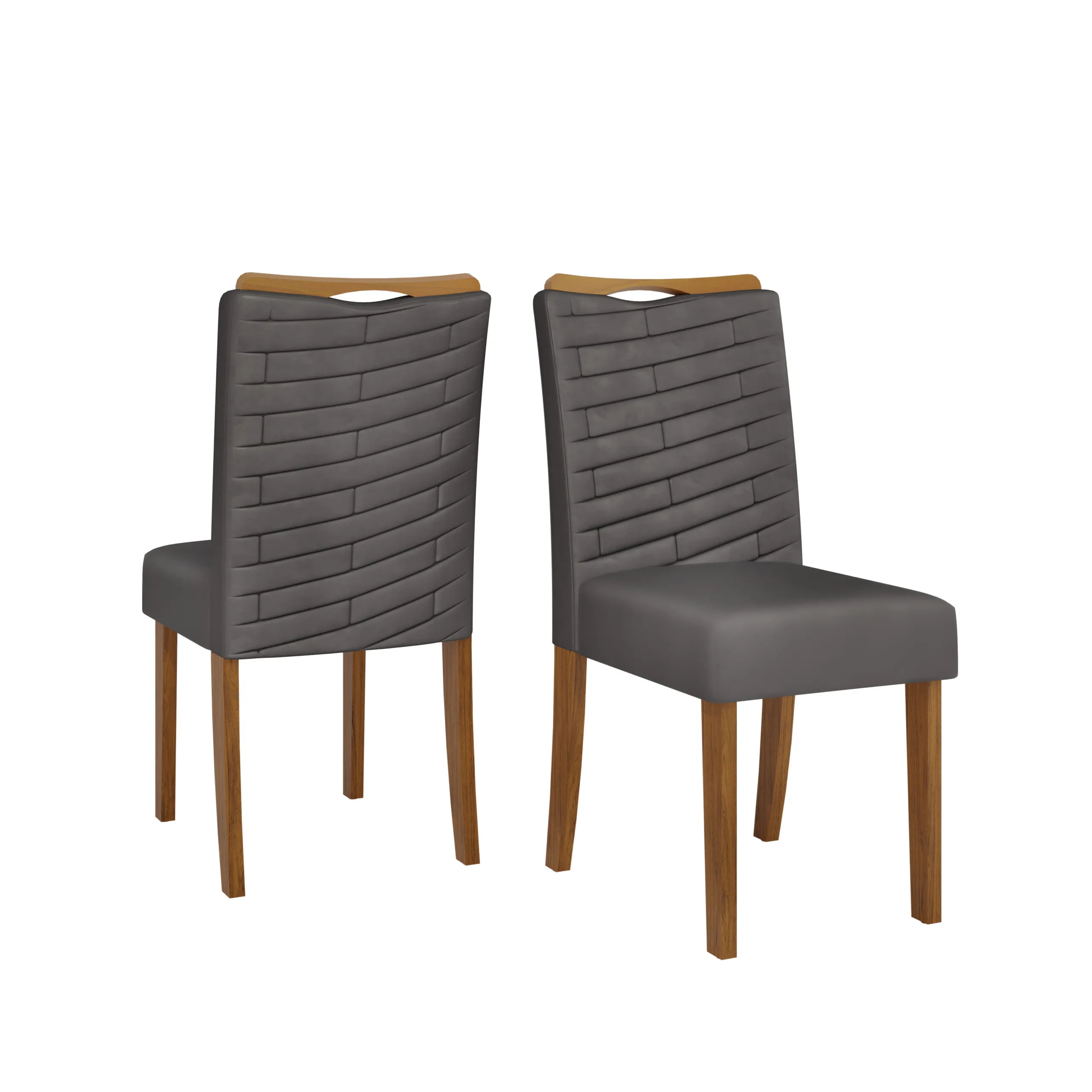 CONJUNTO DE CADEIRA JULIA (2 UNIDADES) FREIJO/VELUDO LUNAR