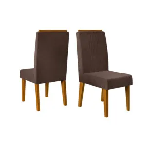 CONJUNTO DE CADEIRA LIA (2 UNIDADES) FREIJO/VELUDO MOCA