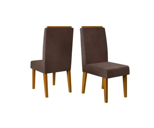 CONJUNTO DE CADEIRA LIA (2 UNIDADES) FREIJO/VELUDO MOCA