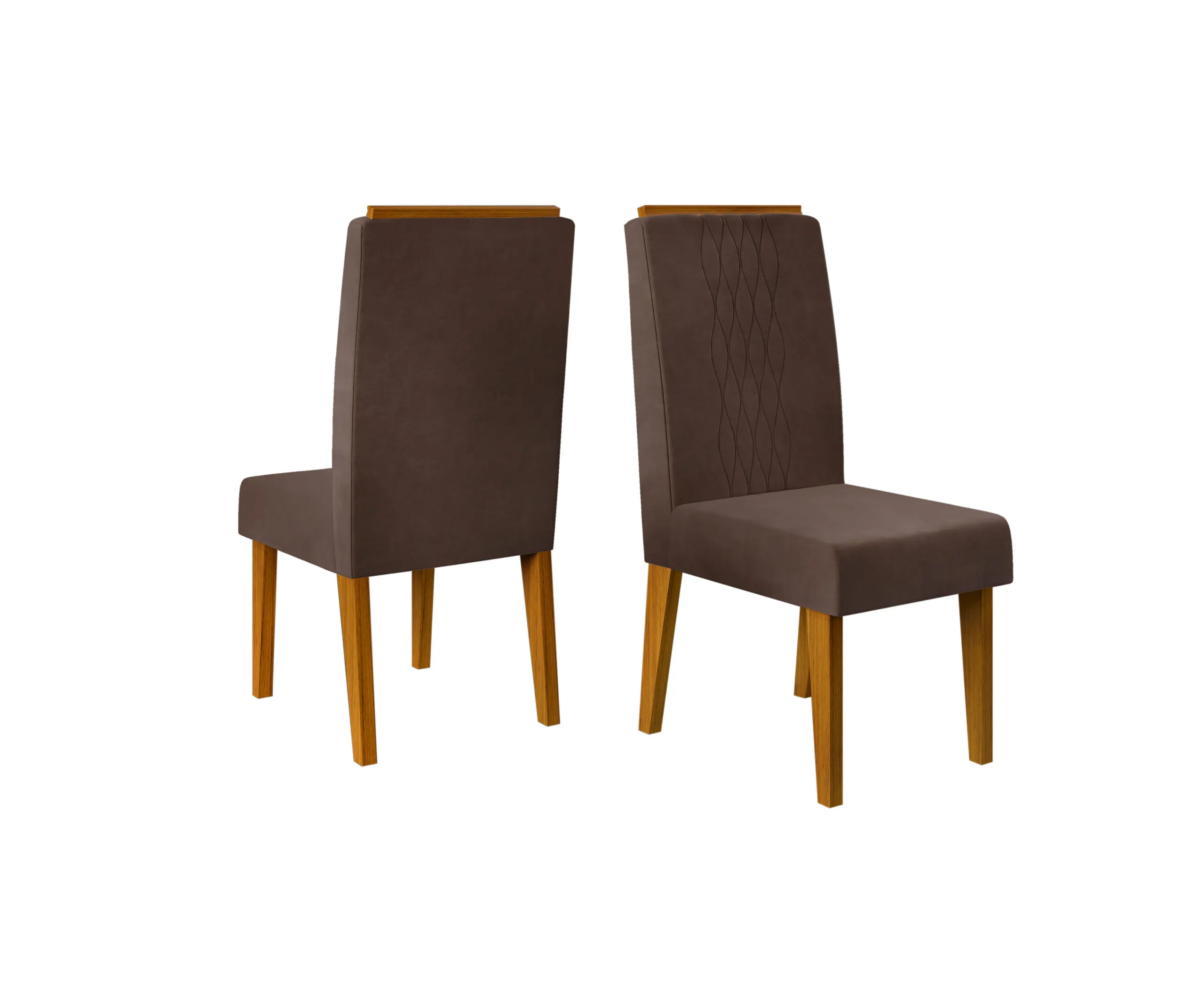 CONJUNTO DE CADEIRA LIA (2 UNIDADES) FREIJO/VELUDO MOCA