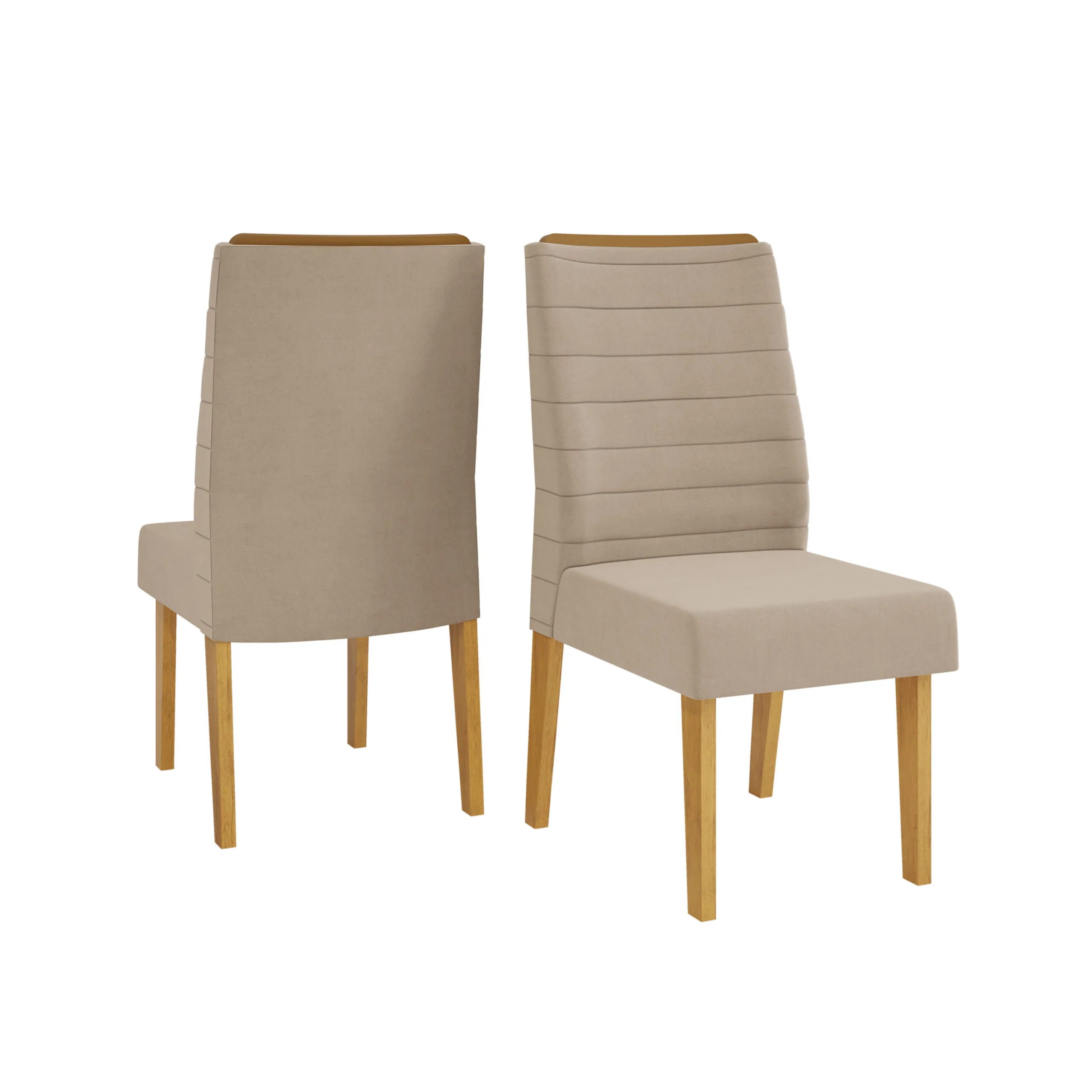 CONJUNTO DE CADEIRA ONDINA (2 UNIDADES) CEDRO/VELUDO KRAFT