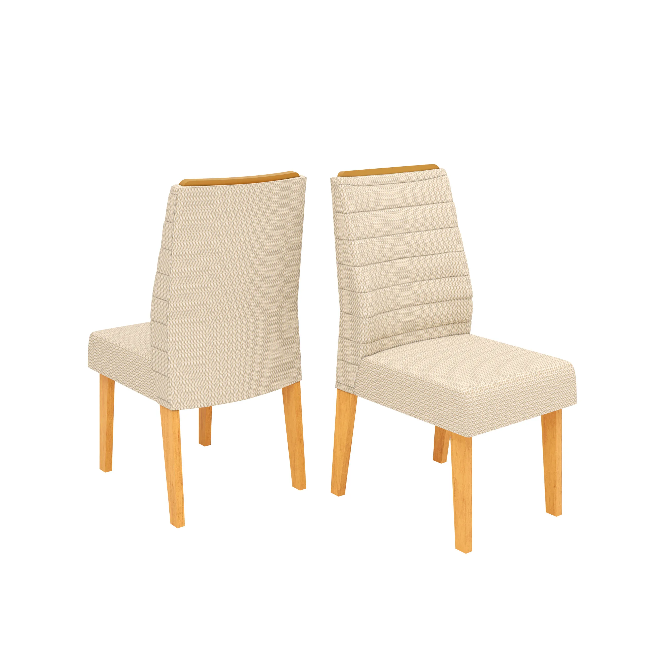 CONJUNTO DE CADEIRA ONDINA (2 UNIDADES) CEDRO/LINHO NEVE