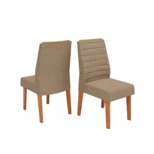 CONJUNTO DE CADEIRA ONDINA (2 UNIDADES) FREIJO/LINHO BEGE