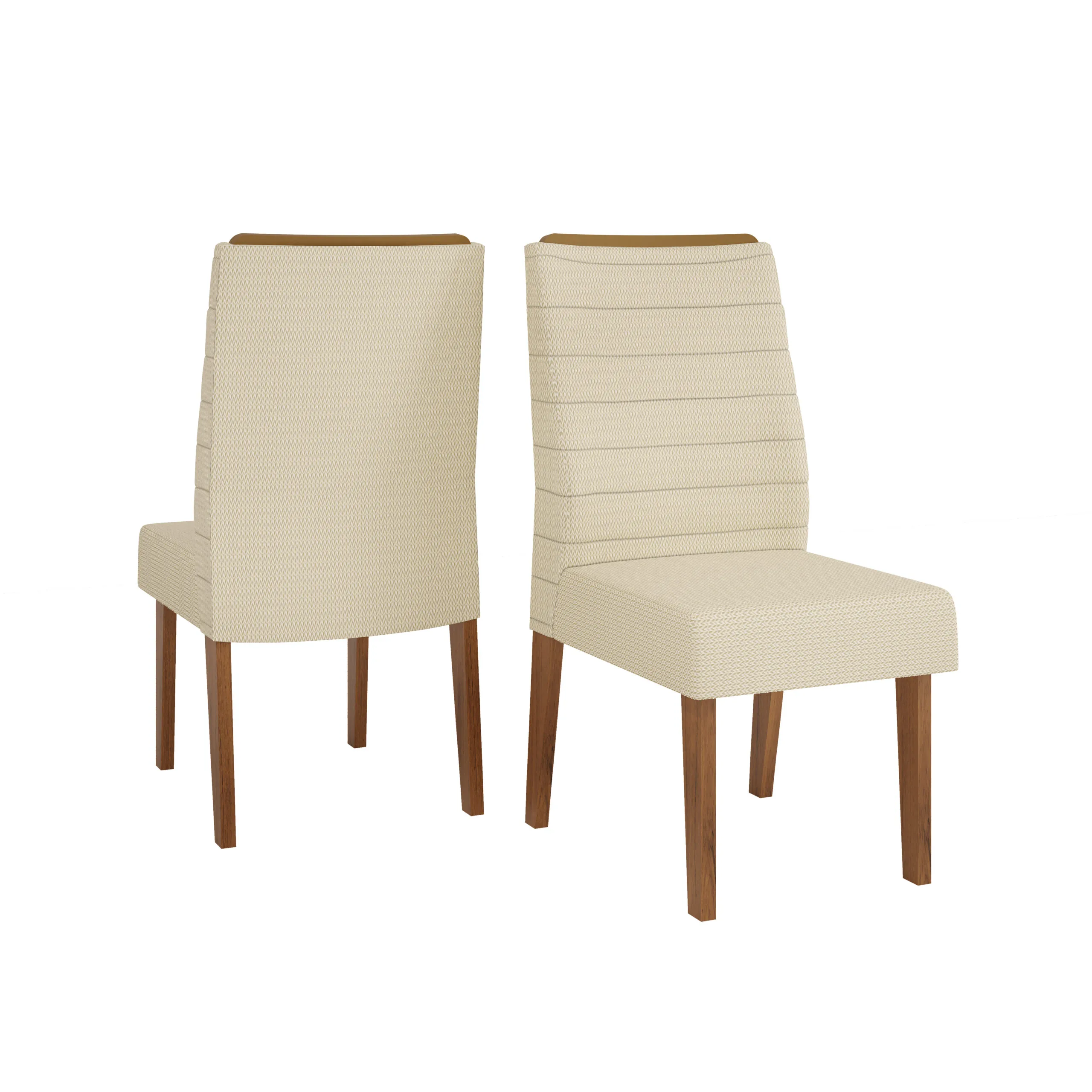 CONJUNTO DE CADEIRA ONDINA (2 UNIDADES) FREIJO/LINHO NEVE