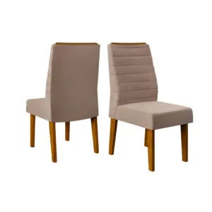 CONJUNTO DE CADEIRA ONDINA (2 UNIDADES) FREIJO/VELUDO KRAFT