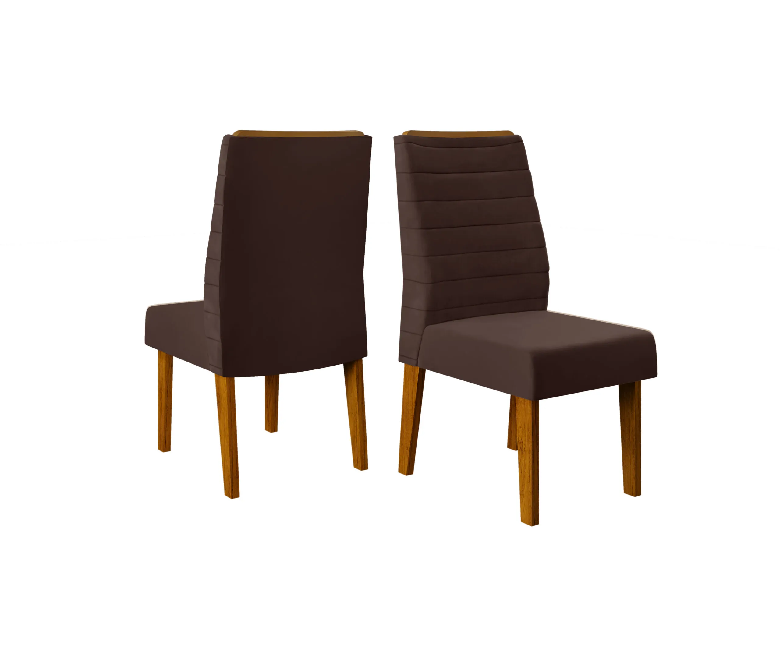 CONJUNTO DE CADEIRA ONDINA (2 UNIDADES) FREIJO/VELUDO MOCA