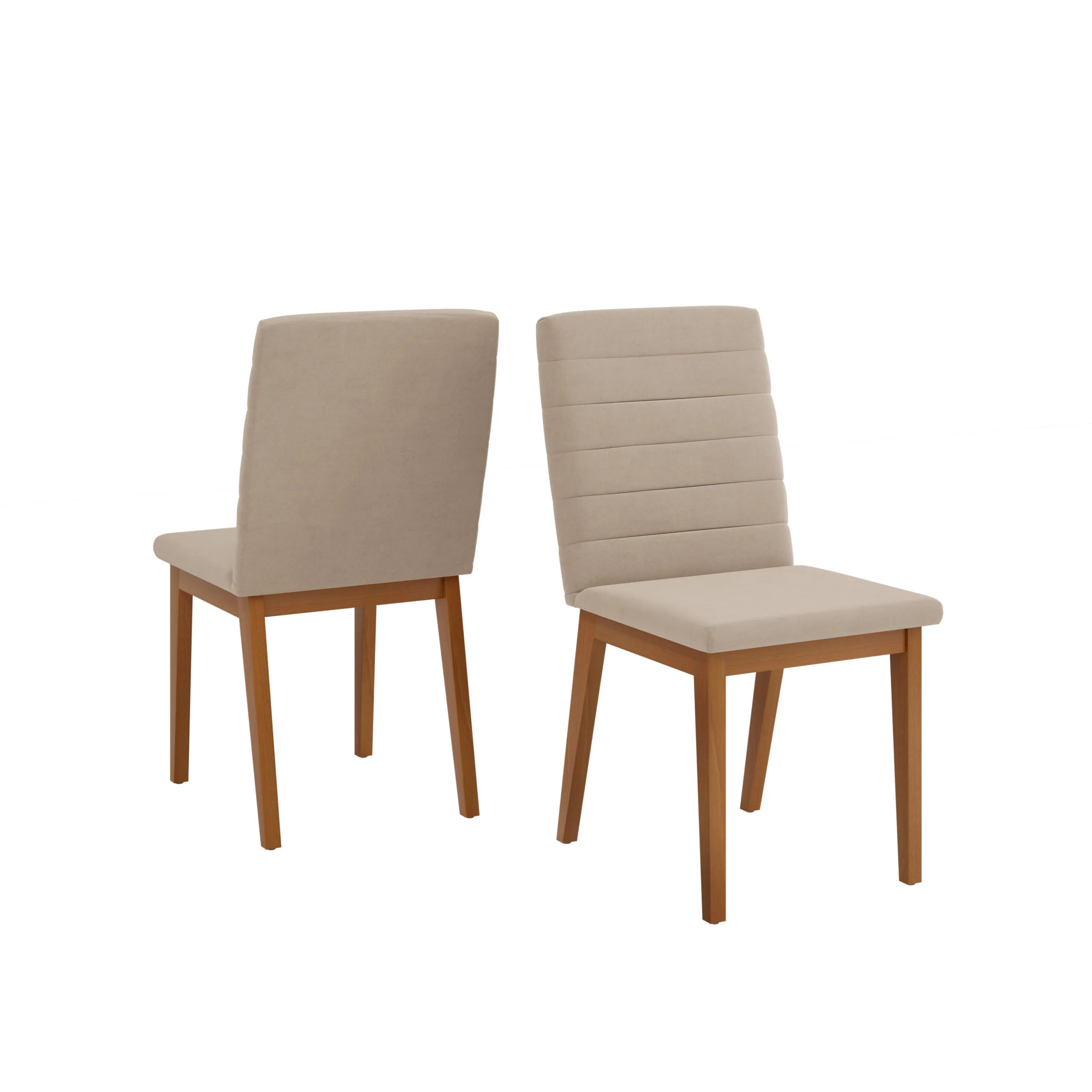 CONJUNTO DE CADEIRA SOFIA (2 UNIDADES) MADEIRA IPE/VELUDO CREME