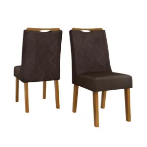 CONJUNTO DE CADEIRA STELA (2 UNIDADES) MADEIRA IPE/VELUDO MOCA