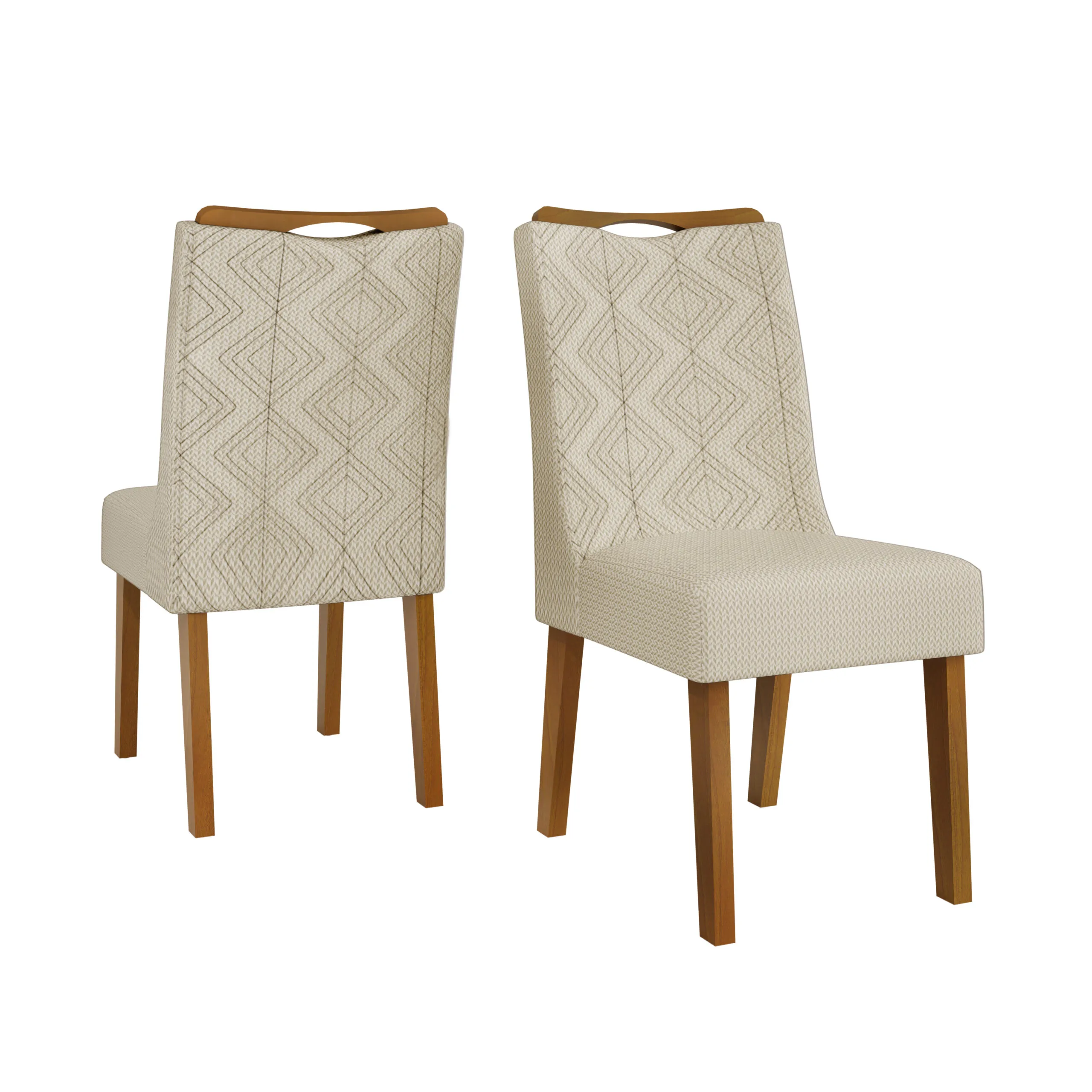 CONJUNTO DE CADEIRA STELA (2 UNIDADES) MADEIRA IPE/LINHO NEVE