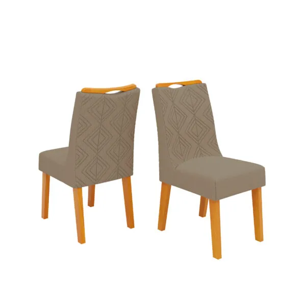 CONJUNTO DE CADEIRA STELA (2 UNIDADES) MADEIRA IPE/LINHO BEGE